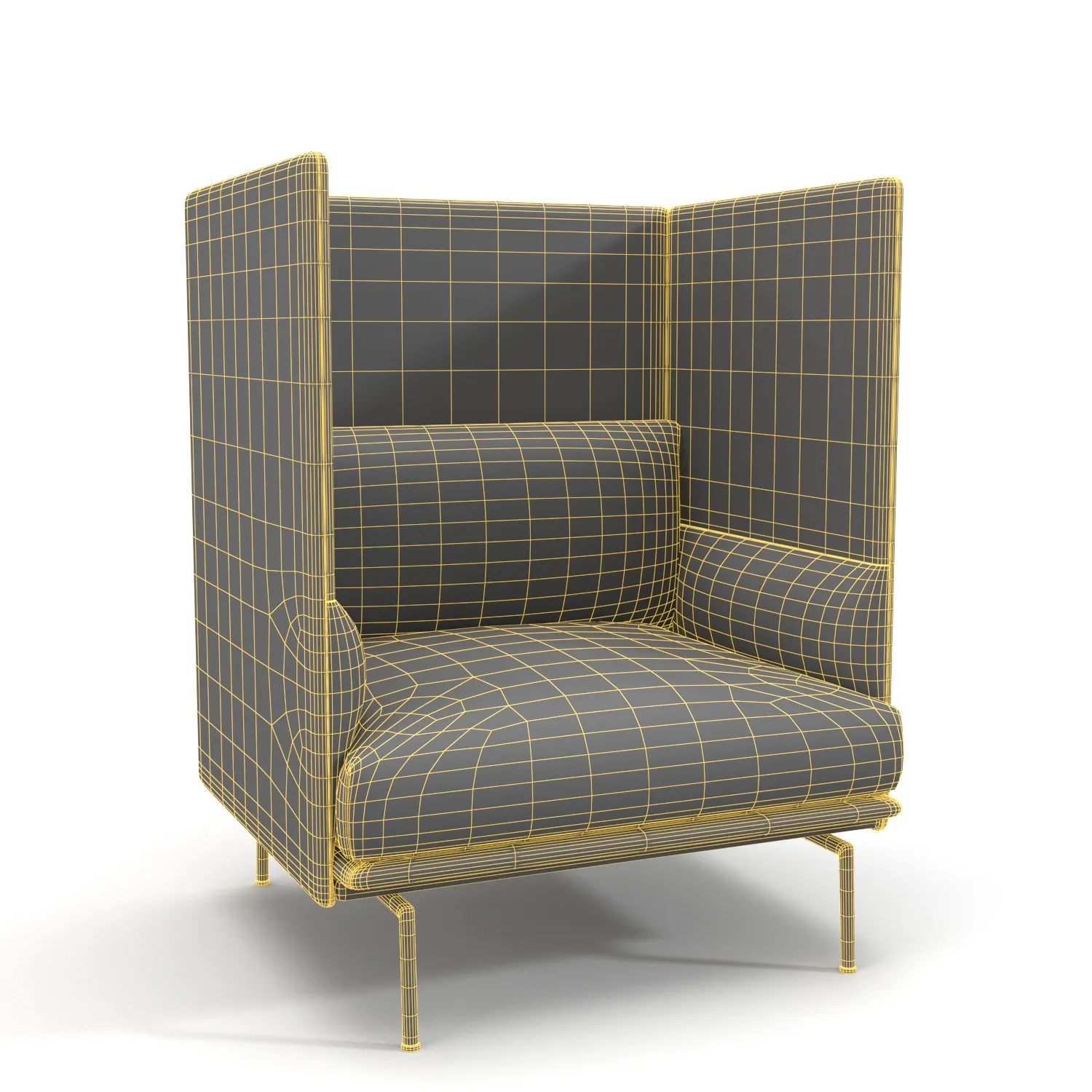 Outline Highback One Seater PBR 3D Model_07